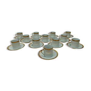 12 tasses, service café porcelaine