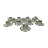 12 cups, porcelain coffee service with 24 carat gold gilding