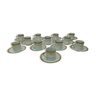Service coffee porcelain gilding gold gold 24 carat 12 cups