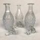Liquor cabaret in 19th century painted sheet metal, carafes and glasses attributed to the Creusot crystal factory