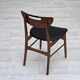 1960s, Danish design, set of 4 reupholstered dining chairs.