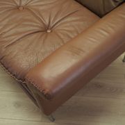 Brown leather sofa, Danish design, 1960s, manufactured by AS Vejen Polstermøbe