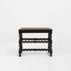 Antique French wooden stool with rattan top, ca. 1880