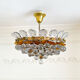 Vintage Murano glass chandelier, solid brass, Spain 1960s.