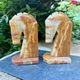 Pair of onyx horse bookends from the 1960s, vintage Italy.