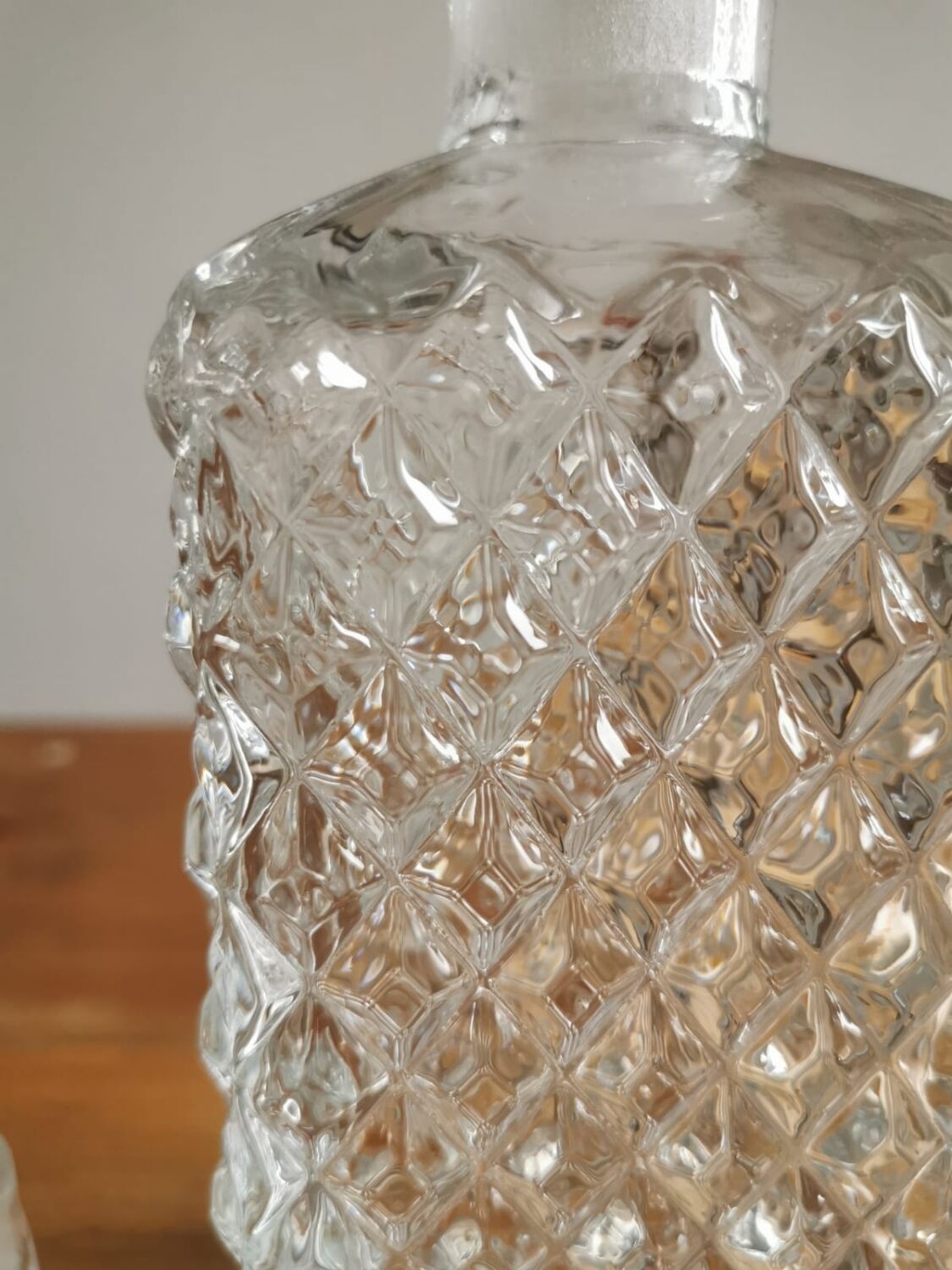 Pressed glass whisky decanter