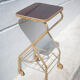 Metal wheeled tray with formica top, vintage wheeled cabinet, vintage side table