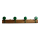 Portemanteau mural, 4 patères doubles en métal laqué vert, style industriel, 80 cm