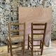 Pair of rustic-style vintage straw wood brutalist chairs