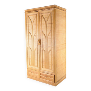 Armoire penderie en rotin - raphia