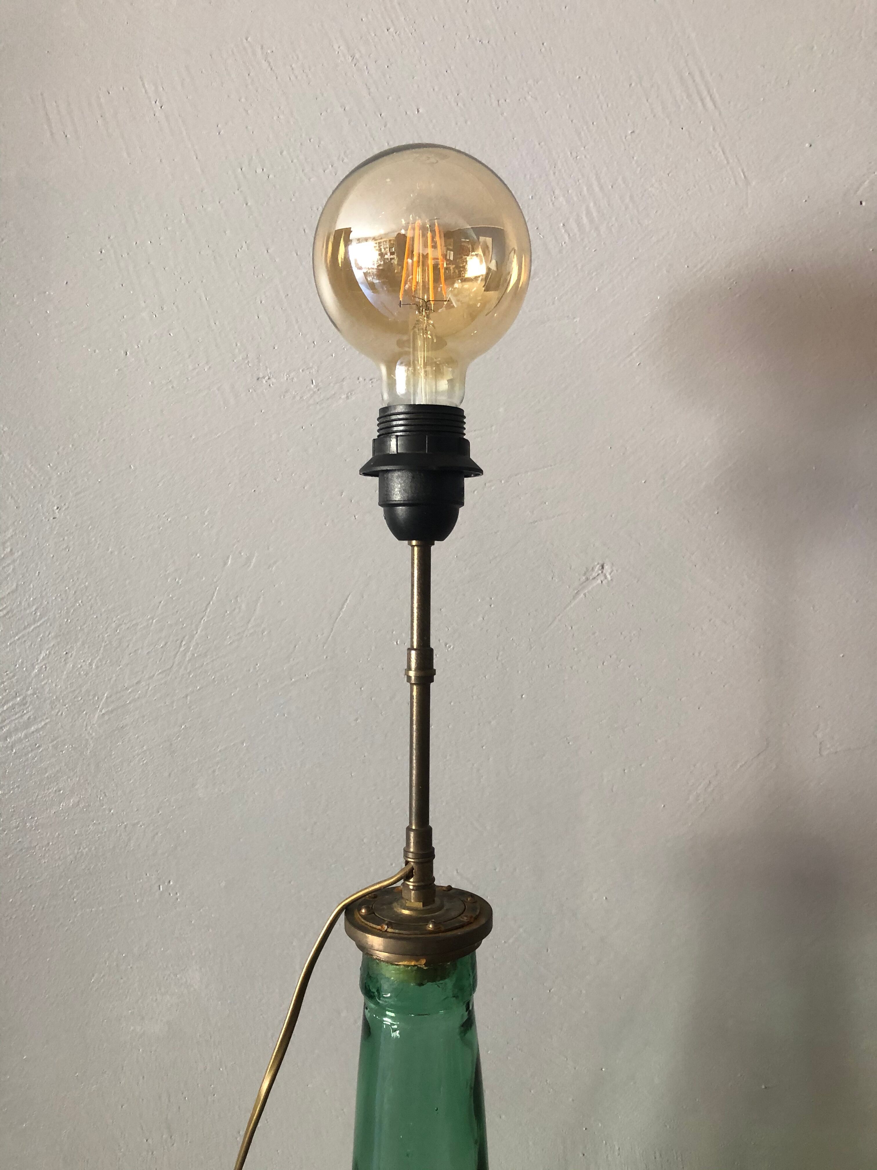 Vintage glass lamp foot