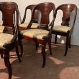 Suite de six chaises gondoles en acajou de style Empire XX siècle