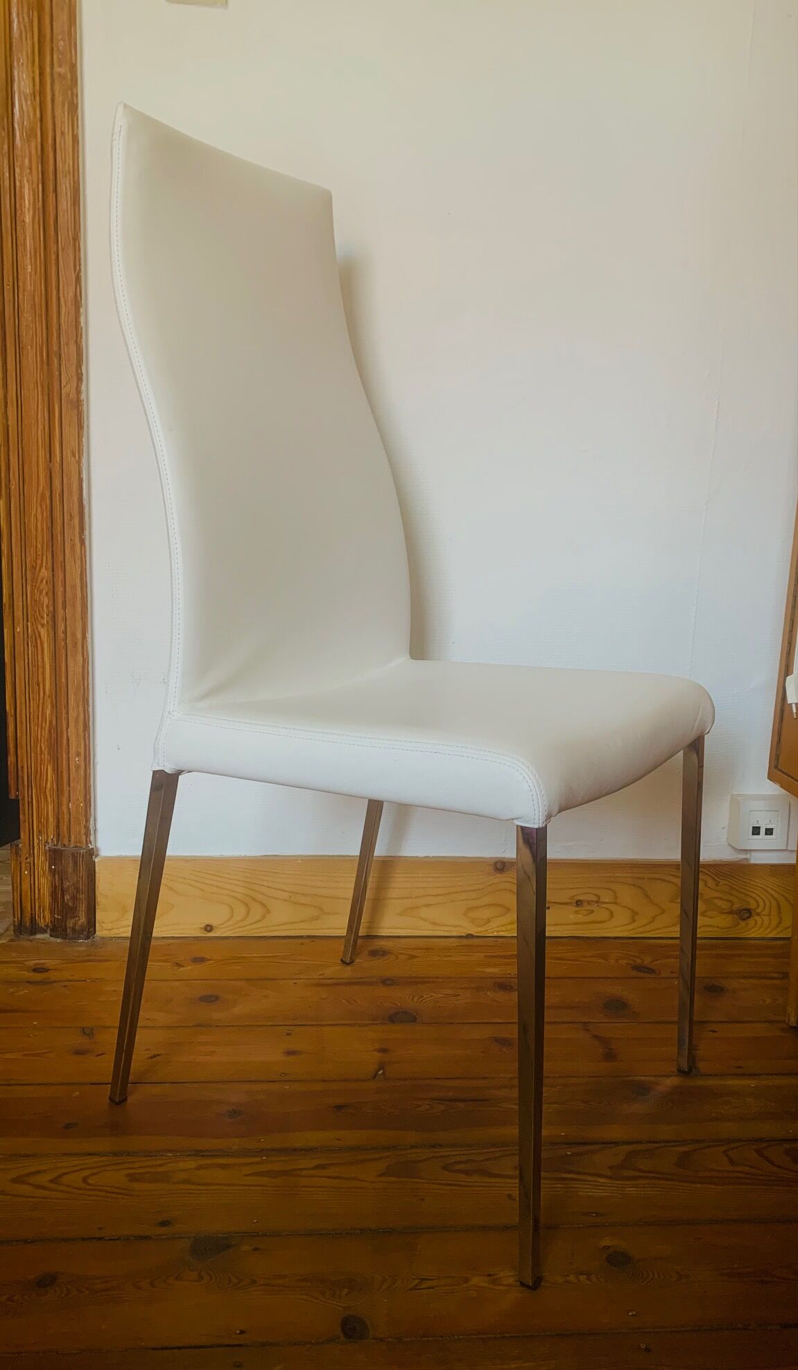 Set of 8 chairs design Cattelan leather and chrome