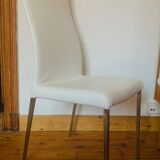 Set of 8 chairs design Cattelan leather and chrome