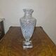 Cristallerie saint louis - vase balustre sur piédouche en cristal taillé en pointe de diamant signe