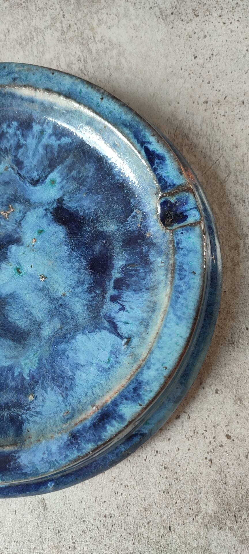 Vintage glazed terracotta ashtray by Eugène Alaphilippe (Verneuil-