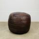 Pouf en patchwork de cuir dans le goût de De Sede, années 70