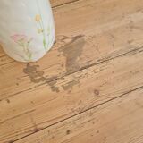 Old farmhouse table in raw wood - 2 drawers