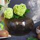 Vintage bubble-blown glass ball vase from riom france