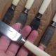 Eugene Potfer 5 knives a silver metal entremet 1930