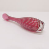 Scandinavian tulip vase in pink glass with fine white canes