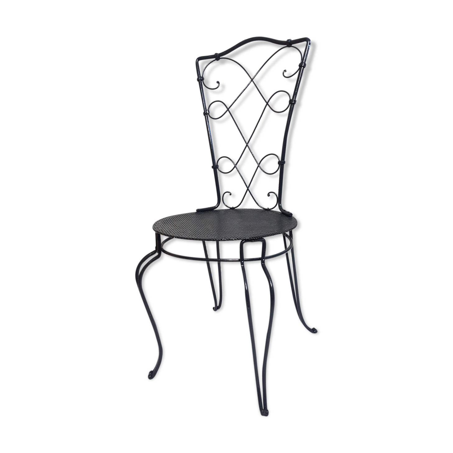 Wrought iron "corset" garden chair