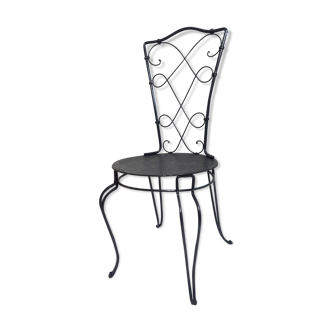 Chaise de jardin "corset" en fer forgé, ancienne