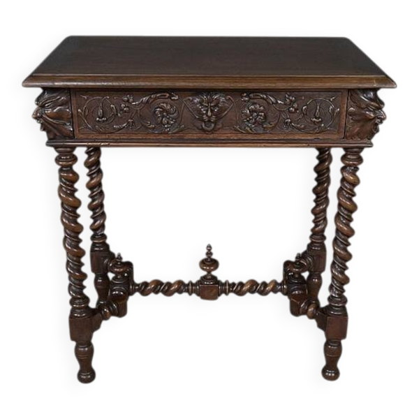 Petite table bureau en noyer, style Henri II – fin XIXe