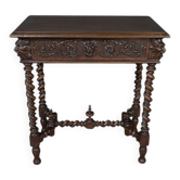Petite table bureau en noyer, style Henri II – fin XIXe