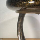 Art Deco organic mushroom bronze Murano bubble glass desk lamp