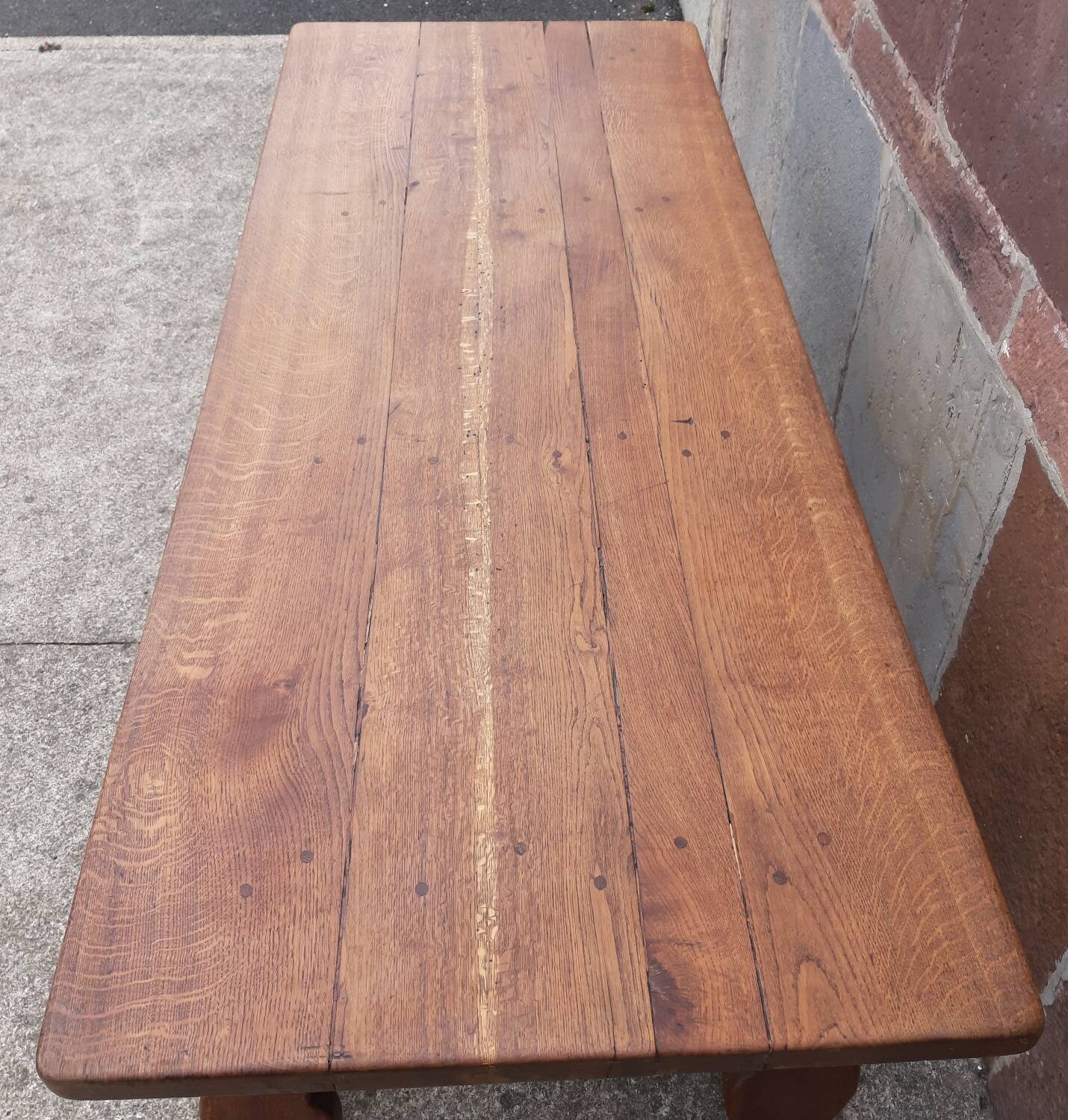 Spanish table with oak lyre legs (19th century)