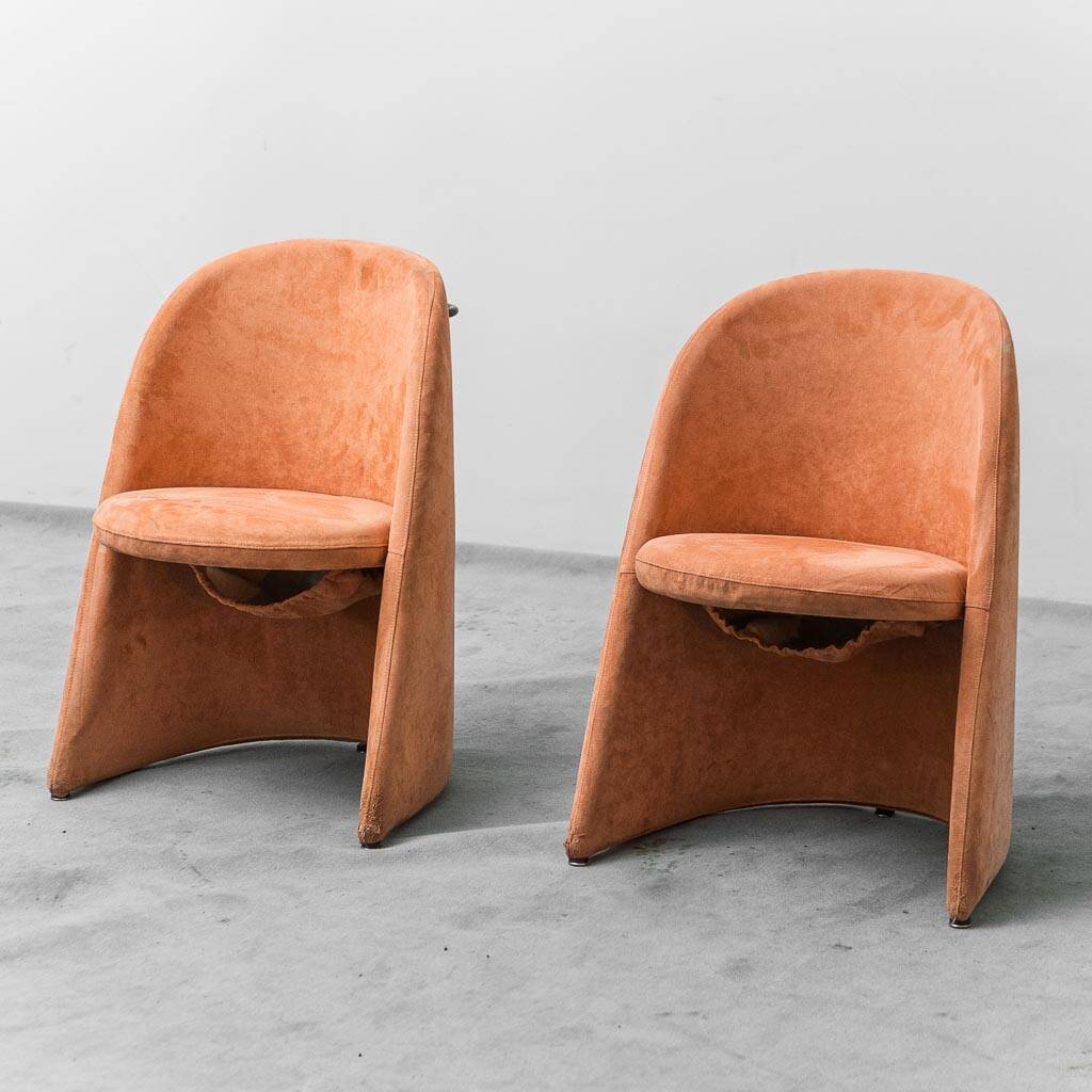 Pair of folding fabric armchairs from the 1970s, vintage modernism