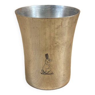 Silver metal tumbler