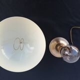 Golden mushroom lamp in metal and plastic vintage 1970