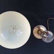 Lampe champignon dorée en métal et plastique vintage 1970