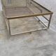 Rectangular coffee table in brass and chromed metal 1970 design