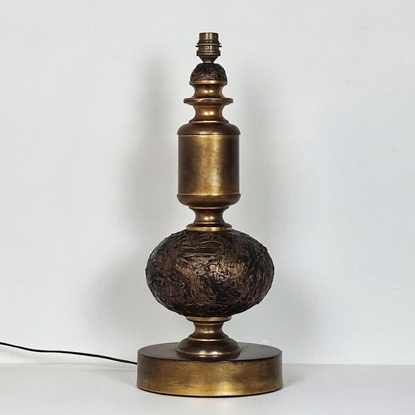 Pied de lampe mordoré vintage
