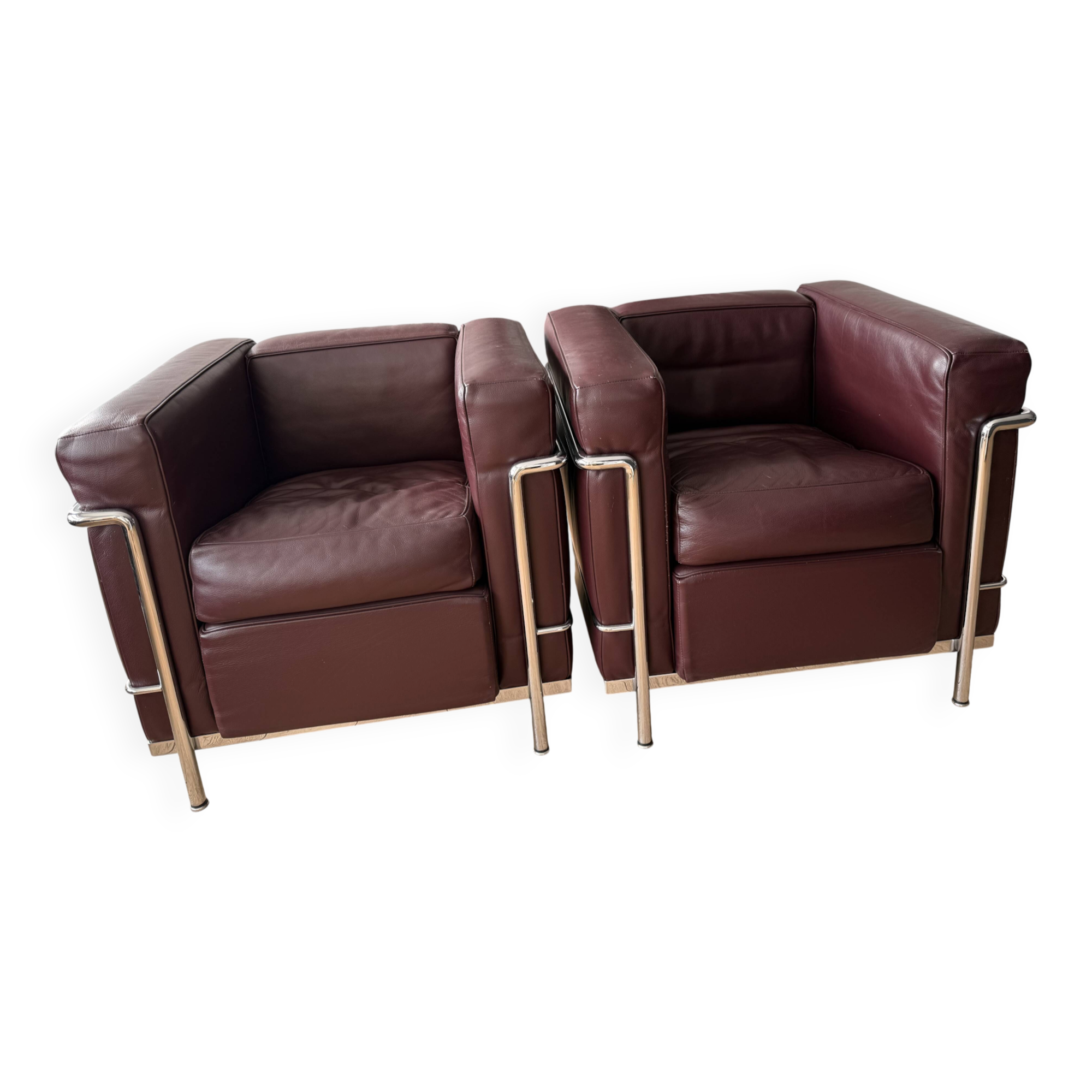 pair of authentic LC2 armchairs