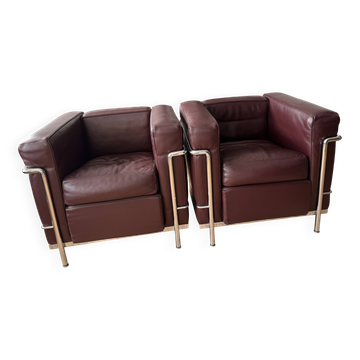 pair of authentic LC2 armchairs