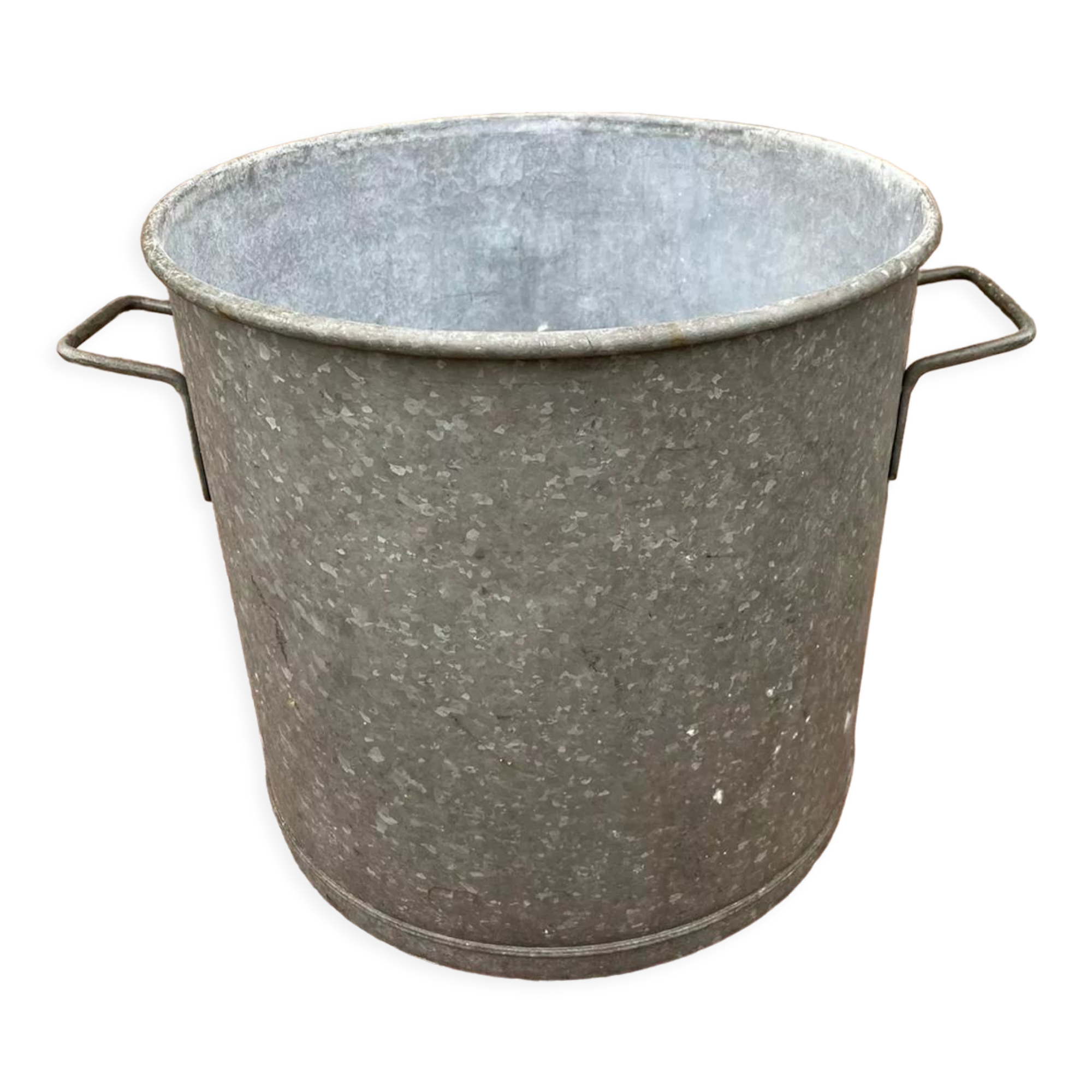 Vintage galvanized zinc planter tray