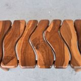 Brutalistic coffee table free form in olive tree