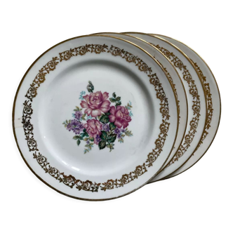 Lot de 4 assiettes en porcelaine de Limoges