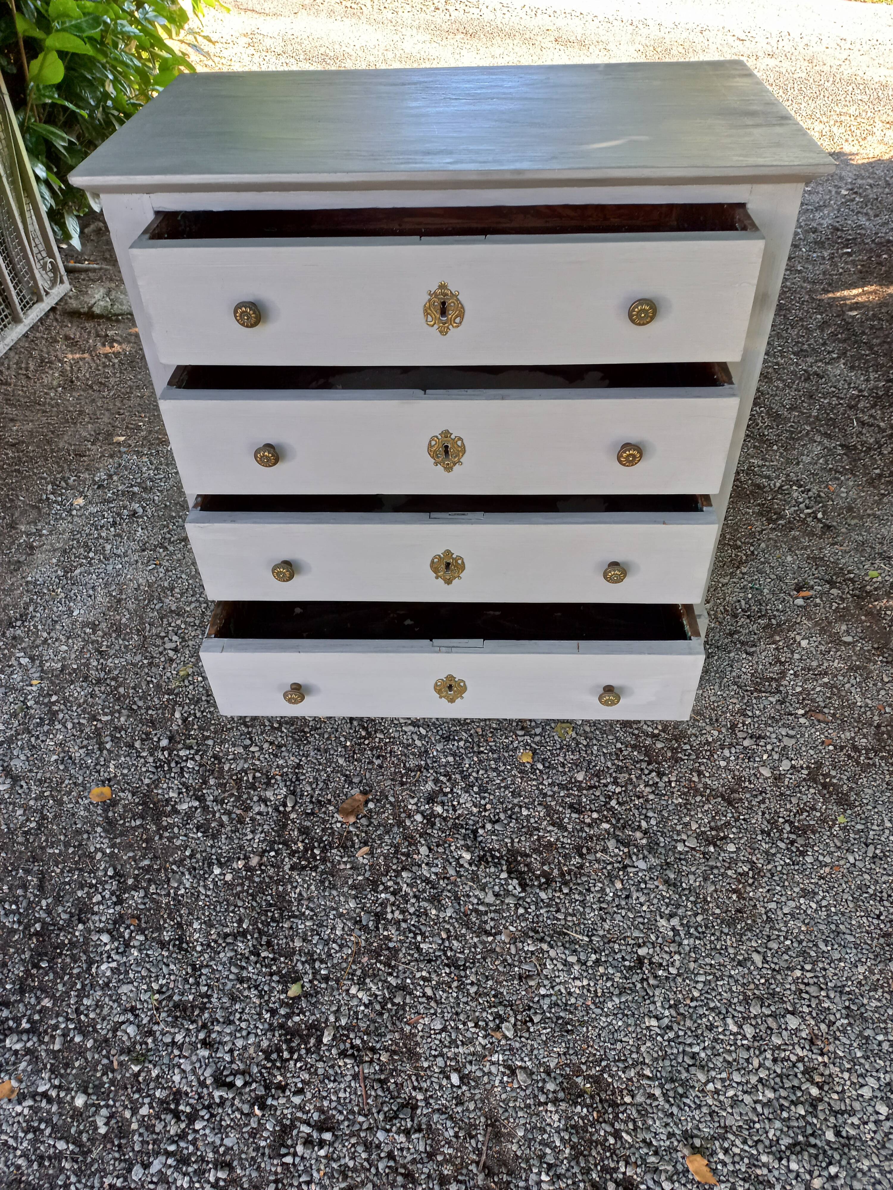 Chest of drawers late nineteenth century patinated gray