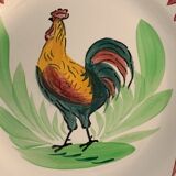 6 plates in earthenware rooster Terre de Fer Choisy Le Roy, 20th century