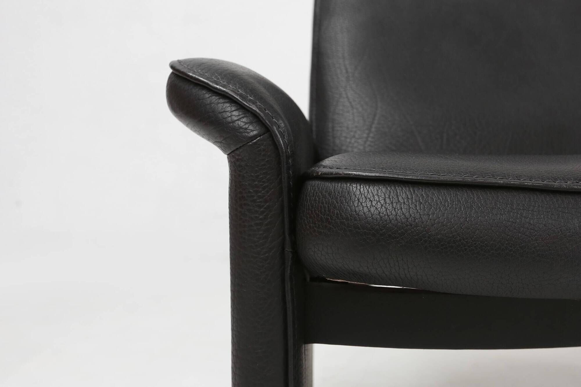 Exceptional De Sede DS50 lounge chair in black leather, Switzerland ca. 1980