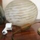 Lampe laiton et verre de Murano vintage