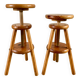 pair of adjustable architect stools pine style 60s