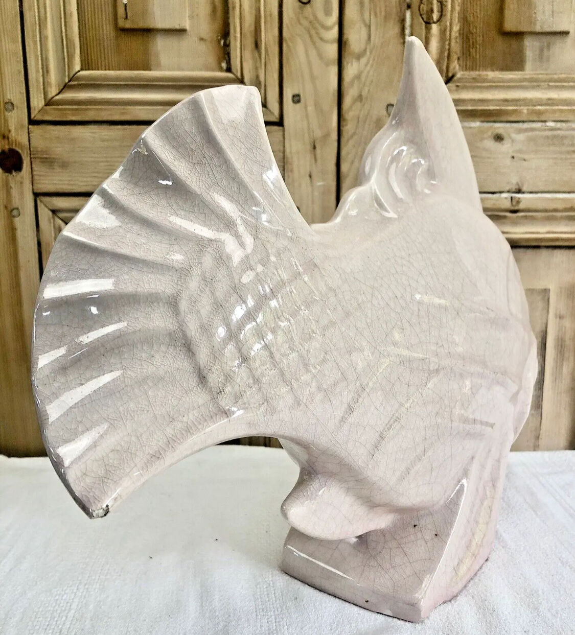 Cracked ceramic fish Art Deco Le Jan