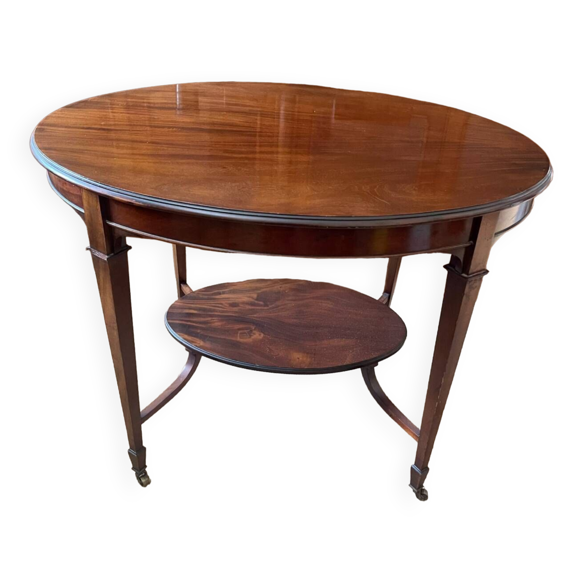Table d’appoint ovale Regency en acajou, deuxième moitié du XIXe, TB État