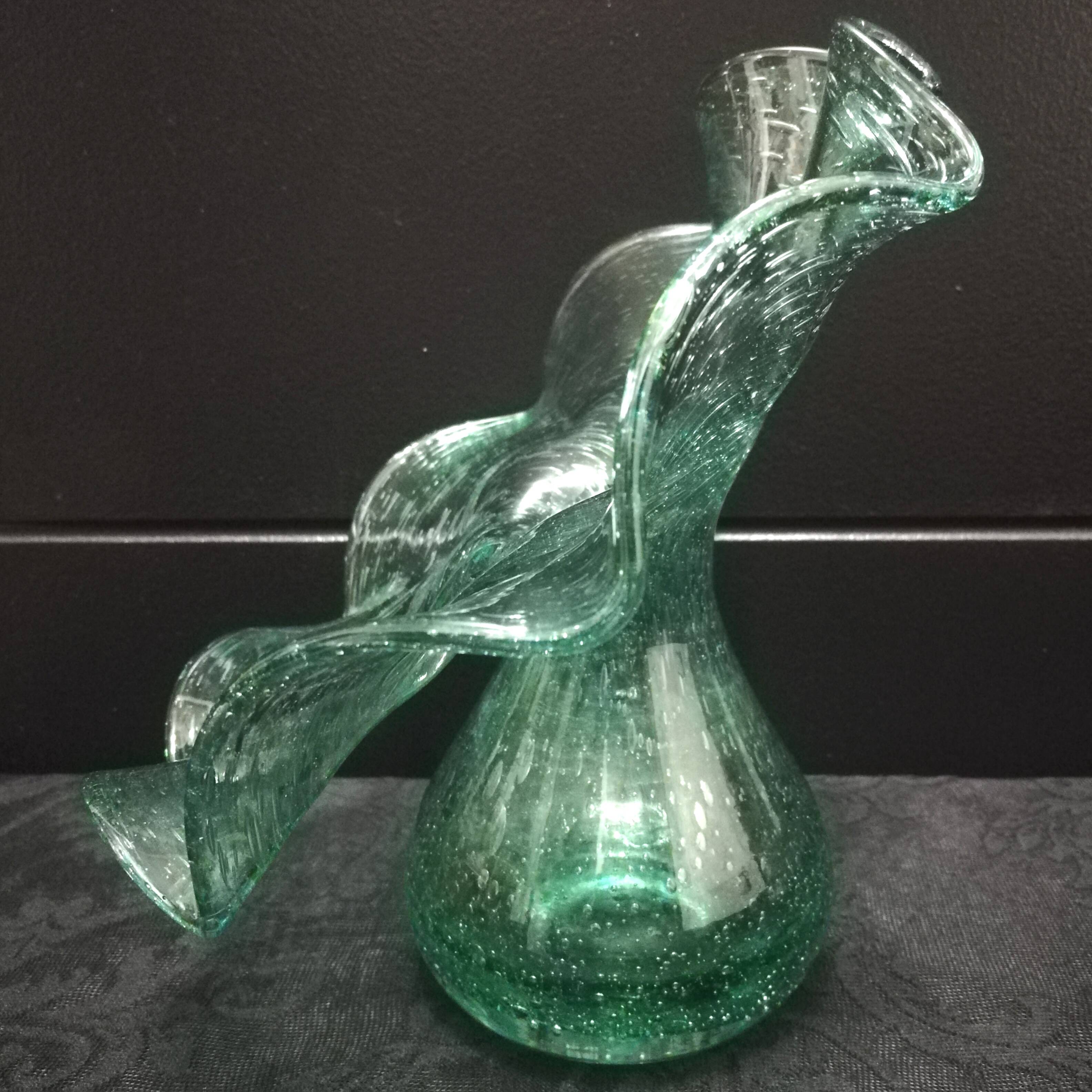 Bubble glass vase